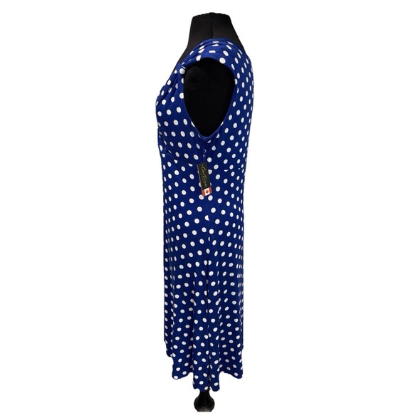 NEW Cartise Polka Dot‎ Sundress Women's Size 8 Royal Blue Summer Vacation Flirty - Picture 7 of 8